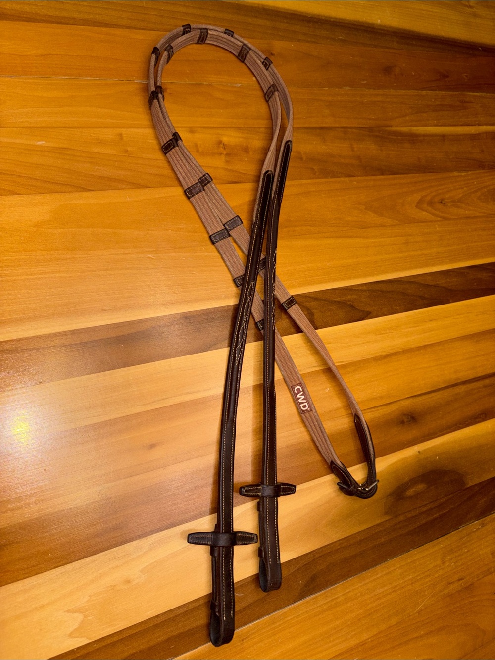 CWD webbed reins raised and fancy stitched